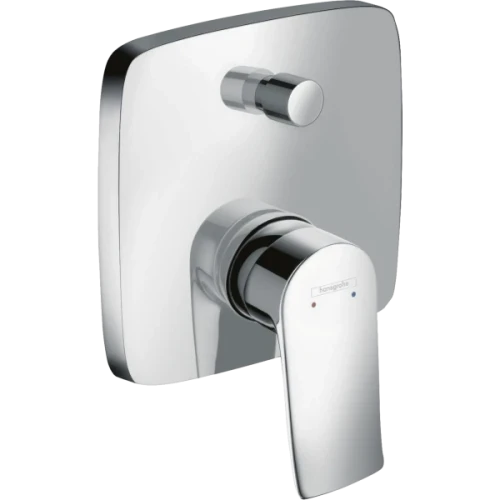 Купить купить смеситель для ванны скрытого монтажа, со встроенной защитной комбинацией, metris hansgrohe, 31451000 цвет: хром