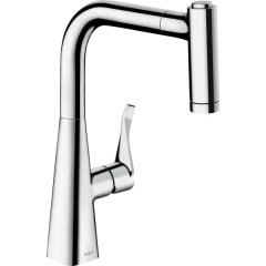 Смеситель для кухни, с вытяжным душем, Metris M71 Hansgrohe, 14834000 цвет: хром
