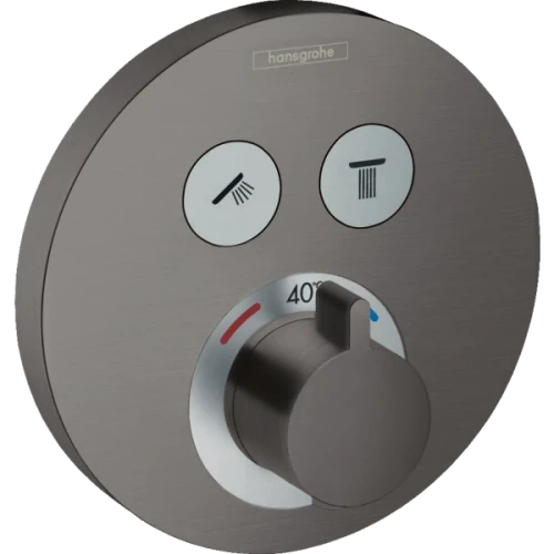 Купить купить термостатический смеситель для душа скрытого монтажа на 2 потребителя, showerselect s hansgrohe, 15743340 цвет: черный