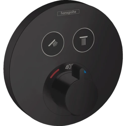 Купить купить термостатический смеситель для душа скрытого монтажа на 2 потребителя, showerselect s hansgrohe, 15743670 цвет: черный