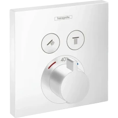 Термостатический смеситель для душа скрытого монтажа на 2 потребителя, ShowerSelect Hansgrohe, 15763700 цвет: белый