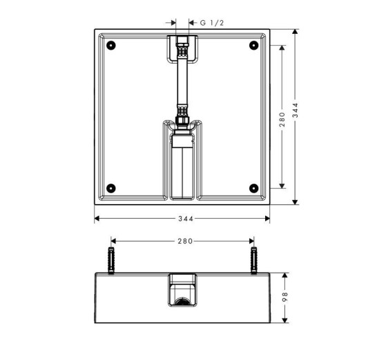 Купить купить скрытая часть верхнего душа, raindance e hansgrohe, 26254180 цвет: хром