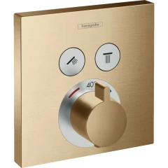 Термостатический смеситель для душа скрытого монтажа на 2 потребителя, ShowerSelect Hansgrohe, 15763140 цвет: бронза