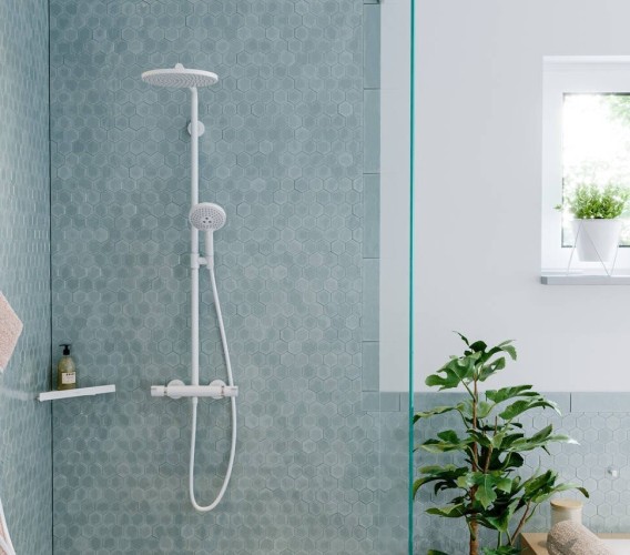 Купить купить душевая система с термостатом, croma select s hansgrohe, 26891700 цвет: белый
