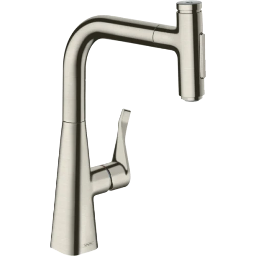 Купить купить смеситель для кухни, с вытяжным душем, metris select m71 hansgrohe, 73817800 цвет: нержавеющая сталь