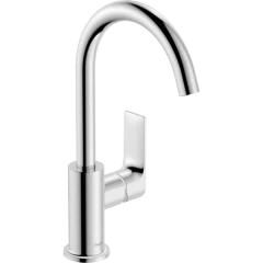 Смеситель для раковины с поворотным изливом со сливным гарнитуром, Rebris E Hansgrohe, 72576000 цвет: хром