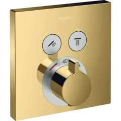 Термостатический смеситель для душа скрытого монтажа на 2 потребителя, ShowerSelect Hansgrohe, 15763990 цвет: золото