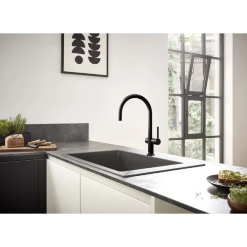 Купить купить смеситель для кухни, с запорным вентилем, talis m54 hansgrohe, 72805670 цвет: черный