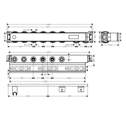 Купить купить скрытая часть термостата, rainselect hansgrohe, 15312180 цвет:
