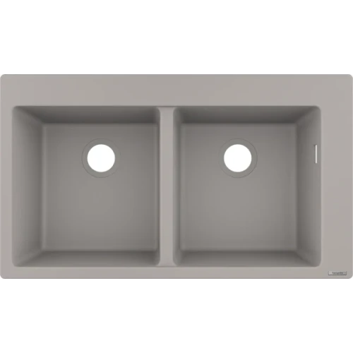 Купить купить раковина для кухни, врезная, с двумя чашами 370/370, s51 hansgrohe, 43316380 цвет: серый