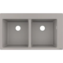 Раковина для кухни, врезная, с двумя чашами 370/370, S51 Hansgrohe, 43316380 цвет: серый