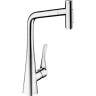 Купить купить смеситель для кухни, с вытяжным душем, metris select m71 hansgrohe, 73816000 цвет: хром
