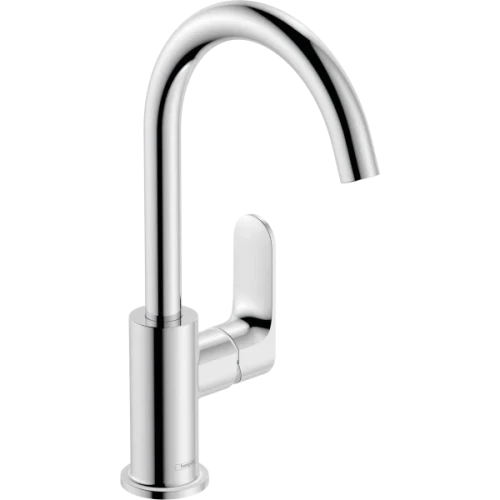 Купить купить смеситель для раковины с поворотным изливом со сливным гарнитуром, rebris s hansgrohe, 72536000 цвет: хром