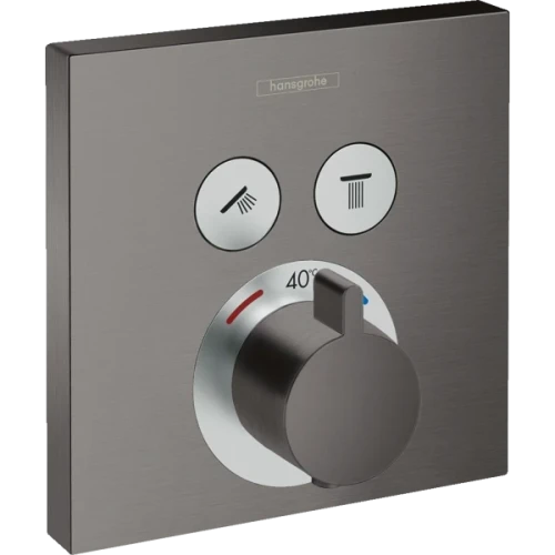 Купить купить термостатический смеситель для душа скрытого монтажа на 2 потребителя, showerselect hansgrohe, 15763340 цвет: черный
