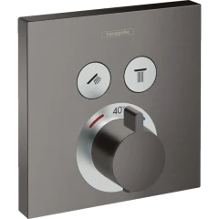 Термостатический смеситель для душа скрытого монтажа на 2 потребителя, ShowerSelect Hansgrohe, 15763340 цвет: черный