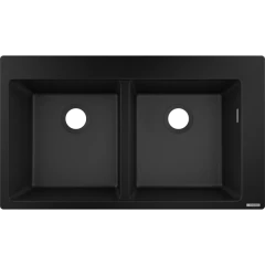 Раковина для кухни, врезная, с двумя чашами 370/370, S51 Hansgrohe, 43316170 цвет: черный