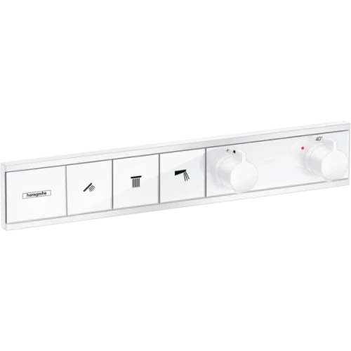 Купить купить термостатический смеситель для душа скрытого монтажа на 3 потребителя, rainselect hansgrohe, 15381700 цвет: белый