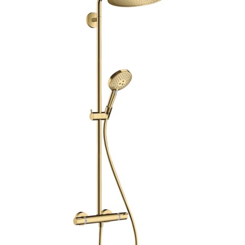 Купить купить душевая система с термостатом, croma select s hansgrohe, 26891990 цвет: золото