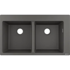 Раковина для кухни, врезная, с двумя чашами 370/370, S51 Hansgrohe, 43316290 цвет: серый