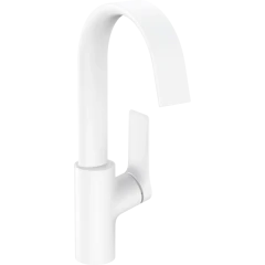 Смеситель для раковины с поворотным изливом со сливным гарнитуром, Vivenis Hansgrohe, 75030700 цвет: белый