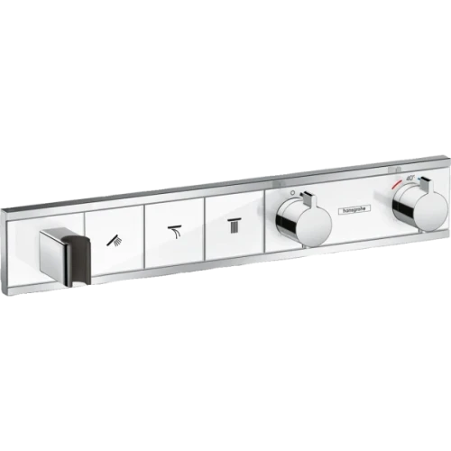 Купить купить термостатический смеситель для душа скрытого монтажа на 3 потребителя, rainselect hansgrohe, 15356400 цвет: белый