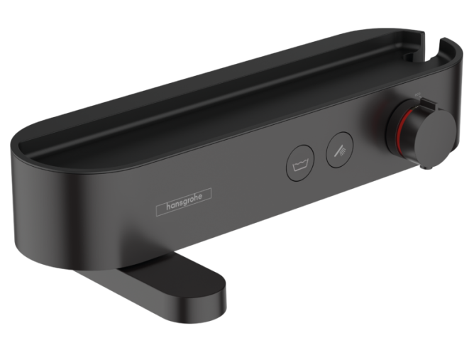 Купить купить смеситель для ванны с термостатом с полочкой, showertablet select hansgrohe, 24340670 цвет: черный