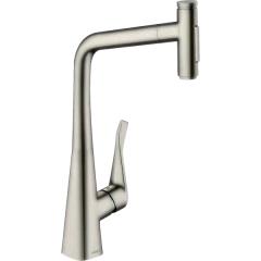 Смеситель для кухни, с вытяжным душем, Metris Select M71 Hansgrohe, 73820800 цвет: нержавеющая сталь