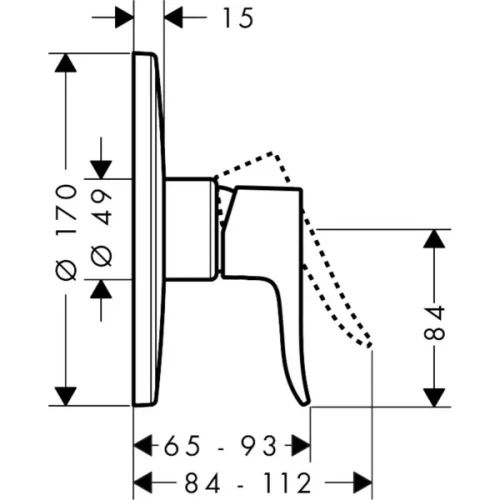 Купить купить смеситель для душа скрытого монтажа, metris hansgrohe, 31652000 цвет: хром