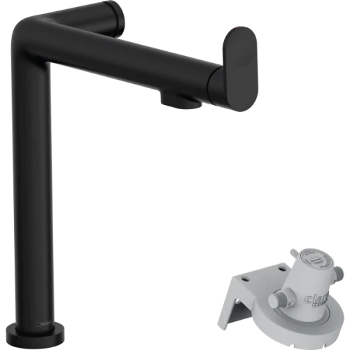 Купить купить смеситель для кухни, с поворотным изливом и функцией фильтрации, без фильтра в комплекте, aqittura m91 hansgrohe, 76804670 цвет: черный