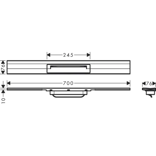Купить купить внешняя часть трапа для душа 70 см, укорачиваемая, raindrain flex hansgrohe, 56050990 цвет: золото