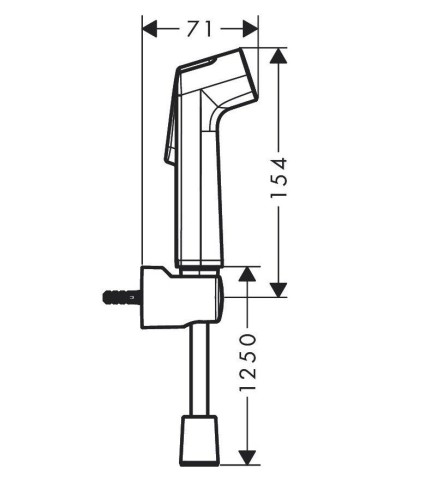 Купить купить гигиенический душ с держателем и шлангом 125см, bidette hansgrohe, 29234000 цвет: хром