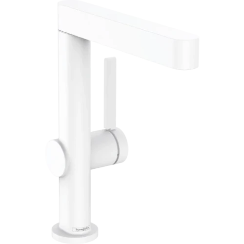 Купить купить смеситель для раковины с поворотным изливом со сливным клапаном push-open, finoris hansgrohe, 76060700 цвет: белый