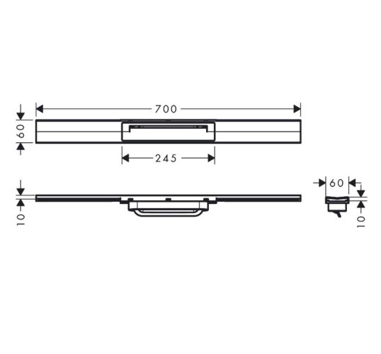 Купить купить внешняя часть трапа для душа 70 см, укорачиваемая, raindrain flex hansgrohe, 56043000 цвет: хром