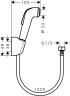Купить купить гигиенический душ с держателем и шлангом 125см, hansgrohe, 32127000 цвет: хром