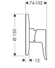 Купить купить смеситель для душа скрытого монтажа, metris hansgrohe, 31686000 цвет: хром
