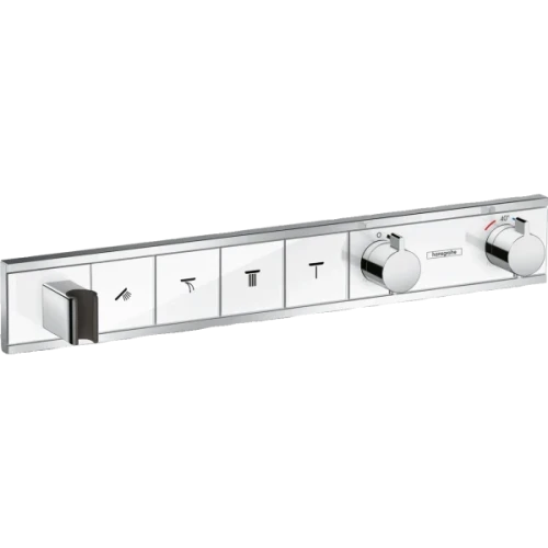 Купить купить термостатический смеситель для душа скрытого монтажа на 4 потребителя, rainselect hansgrohe, 15357400 цвет: белый