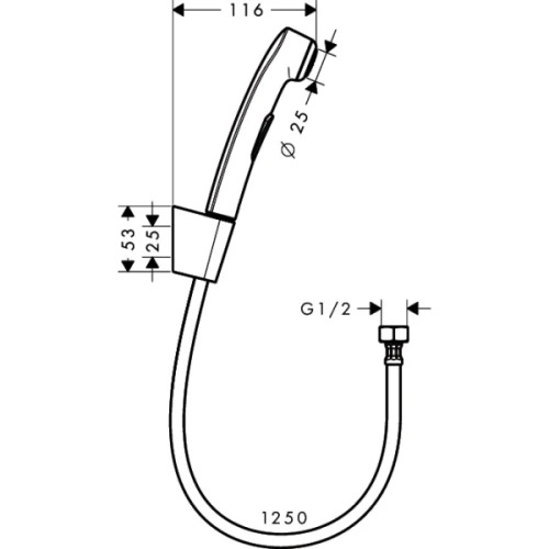Купить купить гигиенический душ с держателем и шлангом 125см, hansgrohe, 32129990 цвет: золото