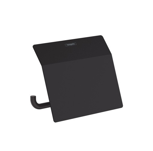 Купить купить держатель для туалетной бумаги, с крышкой, addstoris hansgrohe, 41753670 цвет: черный