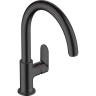 Купить купить смеситель для кухни, с поворотным изливом, vernis blend m35 hansgrohe, 71870670 цвет: черный
