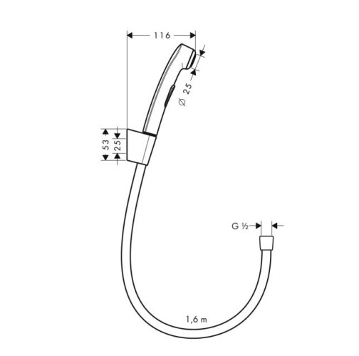 Купить купить гигиенический душ с держателем и шлангом 160см, hansgrohe, 32128990 цвет: золото