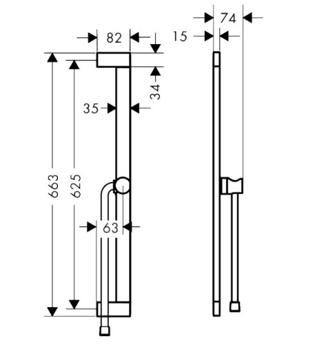 Купить купить душевая штанга s puro 65см0 мм со слайдером и шлангом 160см0 мм, unica hansgrohe, 24402140 цвет: бронза