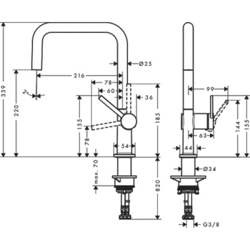 Купить купить смеситель для кухни, eco, talis m54 hansgrohe, 72844000 цвет: хром