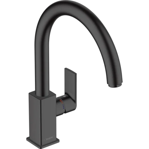 Купить купить смеситель для кухни, с поворотным изливом, vernis shape m35 hansgrohe, 71871670 цвет: черный