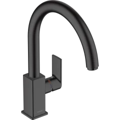 Смеситель для кухни, с поворотным изливом, Vernis Shape M35 Hansgrohe, 71871670 цвет: черный