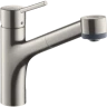 Купить купить смеситель для кухни, с вытяжным душем, talis m52 hansgrohe, 73860800 цвет: нержавеющая сталь