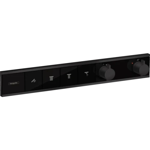 Купить купить термостатический смеситель для душа скрытого монтажа на 4 потребителя, rainselect hansgrohe, 15382670 цвет: черный