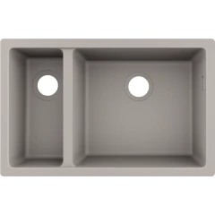 Раковина для кухни, интегрированная, с двумя чашами 180/450, S51 Hansgrohe, 43433380 цвет: серый
