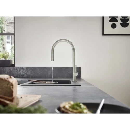 Купить купить смеситель для кухни, с вытяжным душем, talis m54 hansgrohe, 72801800 цвет: нержавеющая сталь