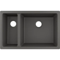 Раковина для кухни, интегрированная, с двумя чашами 180/450, S51 Hansgrohe, 43433290 цвет: серый