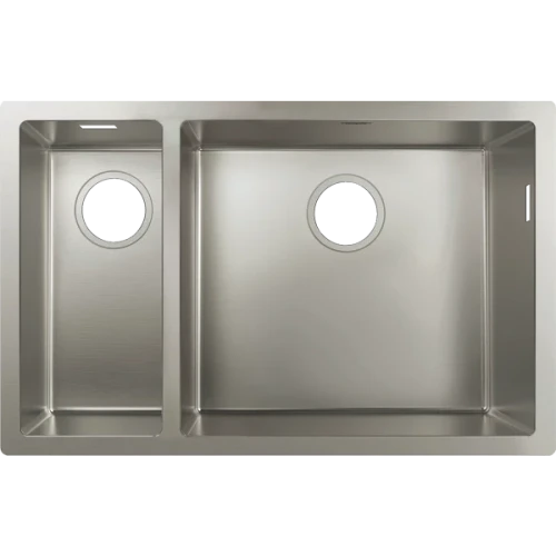 Купить купить раковина для кухни, интегрированная, с двумя чашами 180/450, s71 hansgrohe, 43429800 цвет: нержавеющая сталь